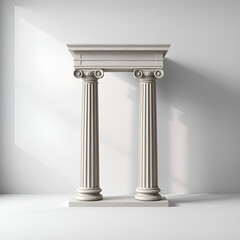 roman column in minimal style on empty background