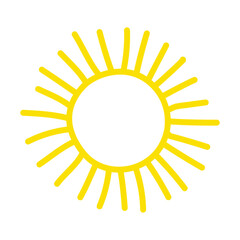 Cartoon sun symbol. Vector illustration