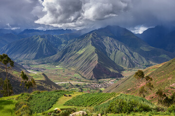 Obraz premium Travel and adventure with lots of history. Visiting the sacred Valley Cusco Peru