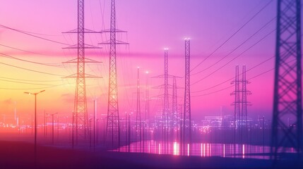 Advanced AI monitoring renewable energy grids, visualized in a sleek, high-tech style, copy space for text right or left or center choose one position, photo shot