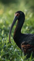 Detailed image of an ibis staring at the camera generative AI