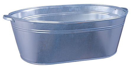 Metal tub for various household chores. Isolated background.
