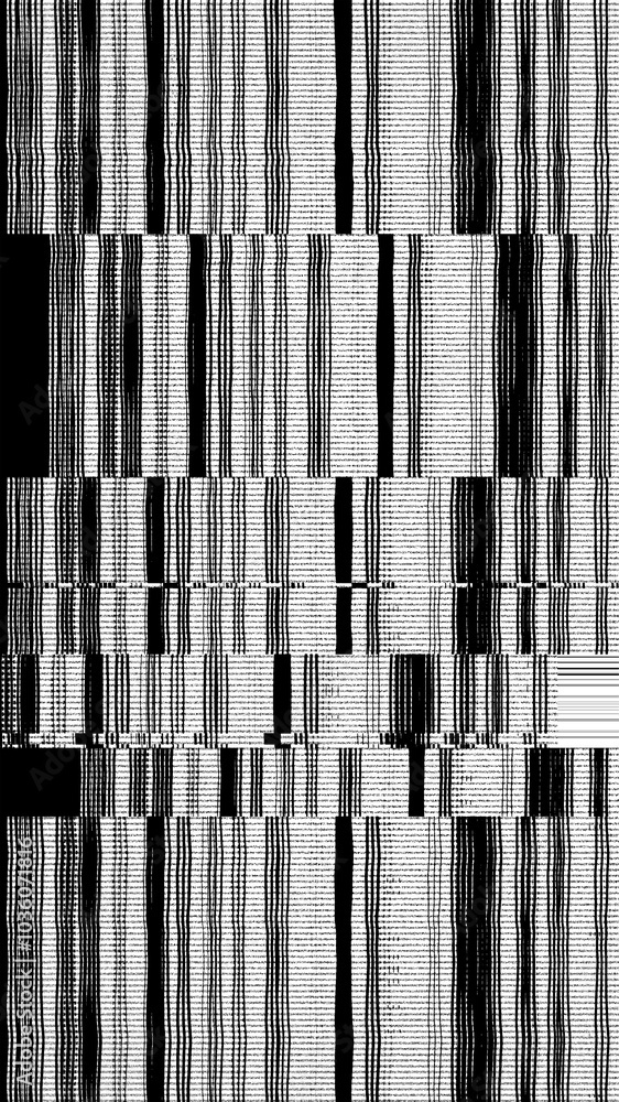 Wall mural glitch no signal error black lines pattern grunge abstract texture transparent overlay isolated png