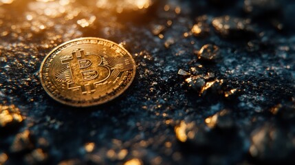 Bitcoin crypto coin money digital background currency gold concept virtual payment. Cryptocurrency coin bit bitcoin crypto exchange technology business finance future market blockchain mining trade