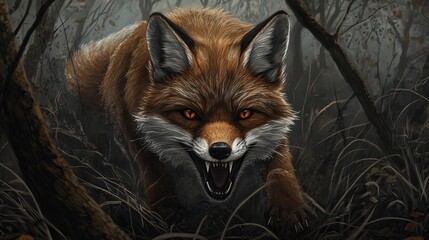 red fox in the woods