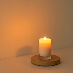 candle on minimal background, simple style