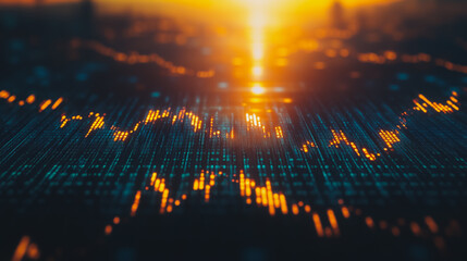 Abstract business smart city and charts and graphs with statistics to innovative analyze business potential and forecast future development of companies growth.