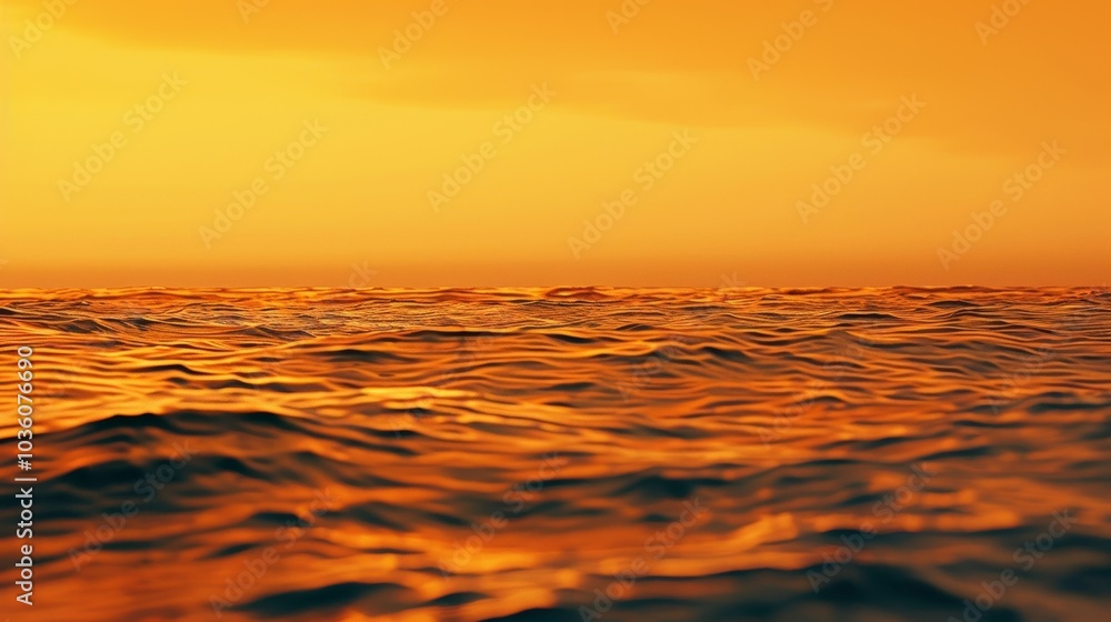 Poster a hazy and grainy gradient of warm oranges and yellows sink into a serene and textured ocean capturi