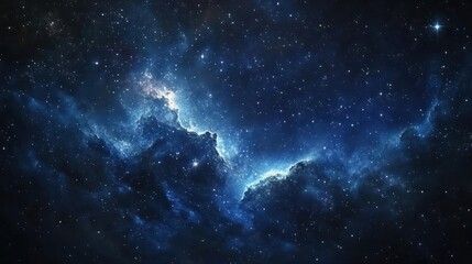 Fototapeta premium panorama dark blue night sky milky way and stars on dark background universe filled with stars nebula and galaxy celestial objects in the night sky constellations in the universe deep space wonders