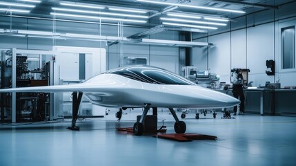 Scientists Developing Advanced Battery Technologies for Electric Aircraft Prototypes in a Laboratory
