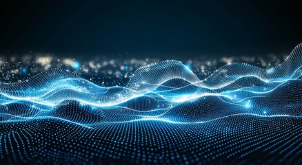 Abstract futuristic - Molecules technology with polygonal shapes on dark blue background. Modern design concept of digital technology.