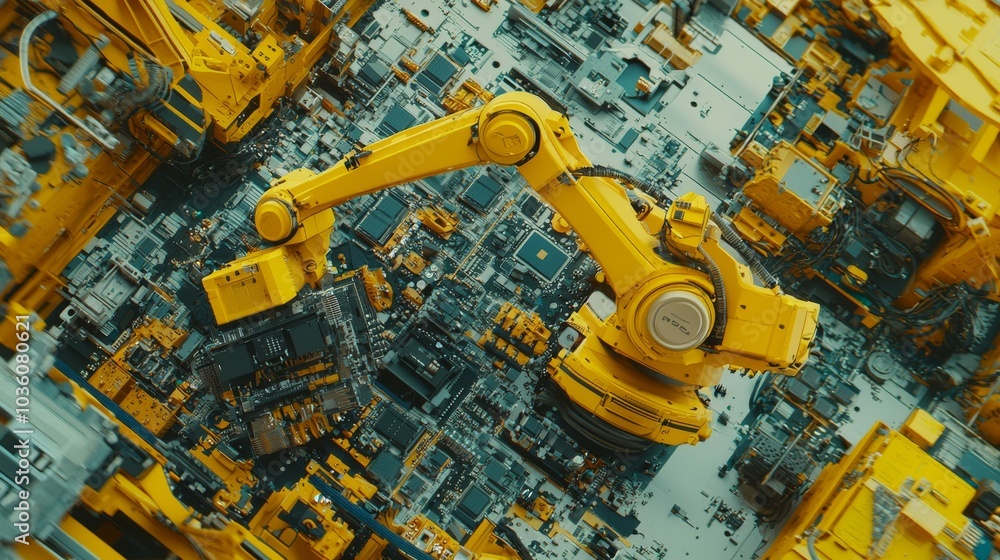 Poster installation and quality control of components on circuit boards. fully automated pcb assembly line 
