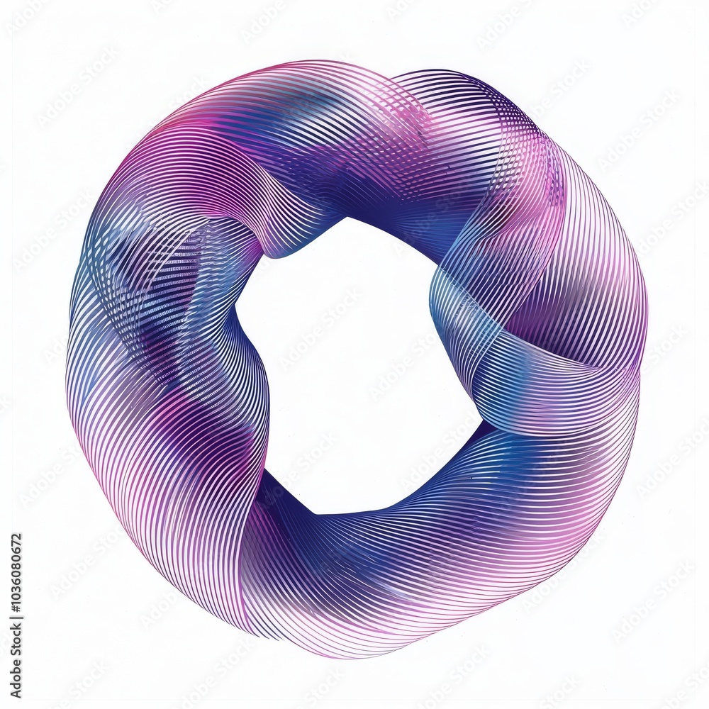 Poster a transparent round frame with curved neon lines for technology concepts, user interfaces, web desig