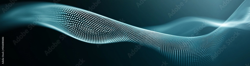Poster flowing abstract background with a dynamic wave. 3d rendering of big data technology and abstract wa