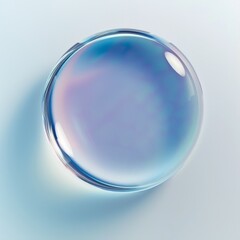 Glycerin gel texture. Water drop. Blue serum toner drop isolated on white background. Liquid moisturizing gel with bubbles macro
