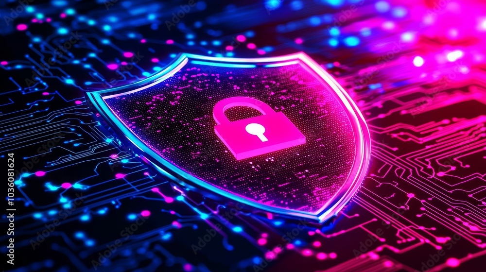Poster cyber security and data protection, internet network security, cyber attack protection, secure data 