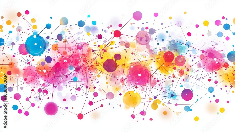 Poster geometric abstract lines and dots. simple technology graphic background. modern design network and c