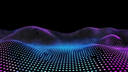 Technology wave background, blue curve big data technology sense