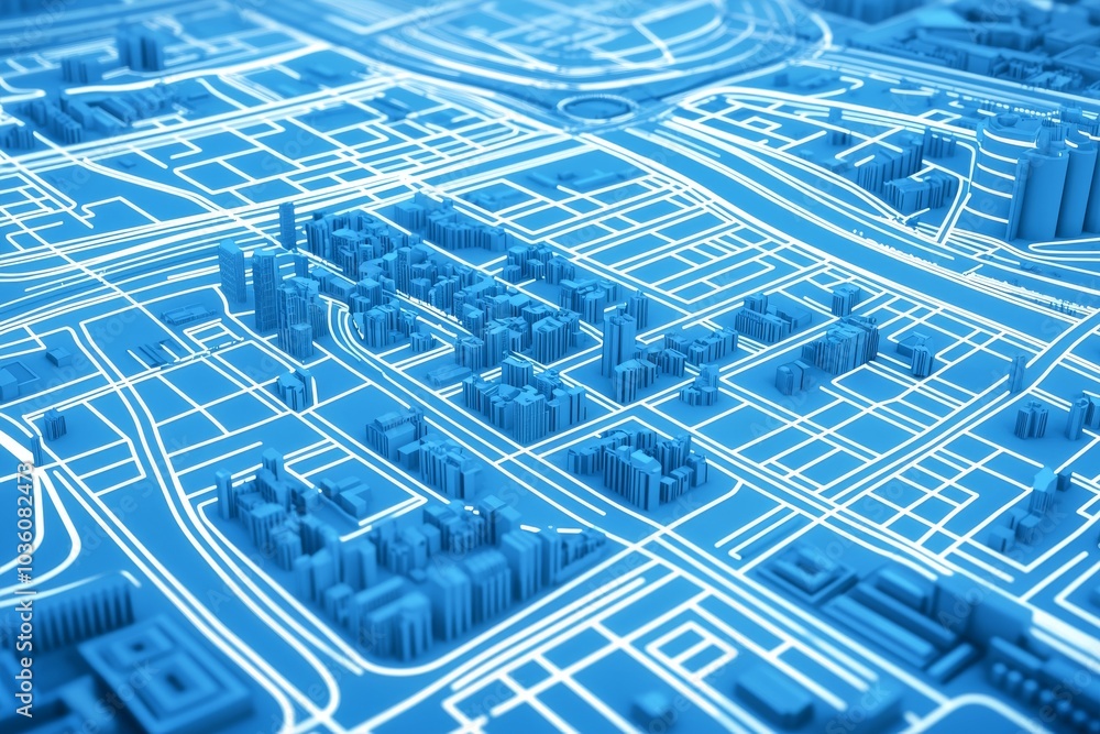 Poster 3d rendering of an urban megacity with futuristic technology concepts