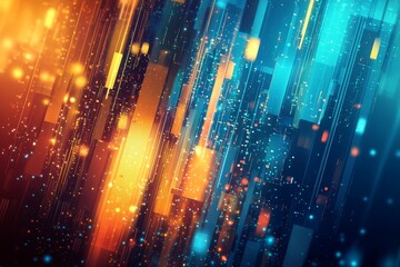 Fototapeta premium An image of flowing digital particles in a technology background