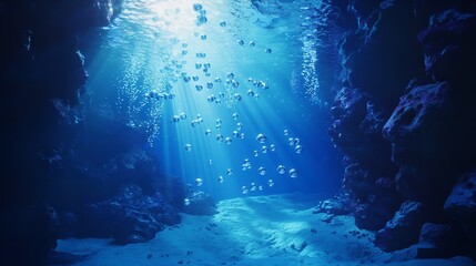 Fototapeta premium 3D Crystal Pufferfish Swimming in a Glowing Coral Reef Underwater