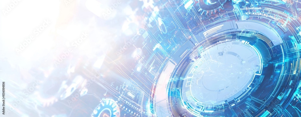 Poster technical background with different technological elements