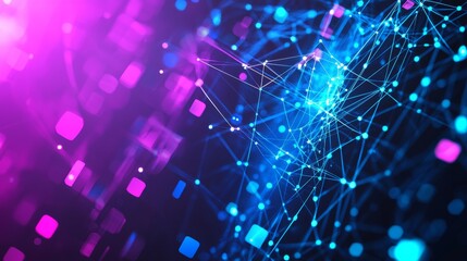Fototapeta premium A background of abstract technology. A stock image. A background of science. A big data visualization. A rendering in 3D.