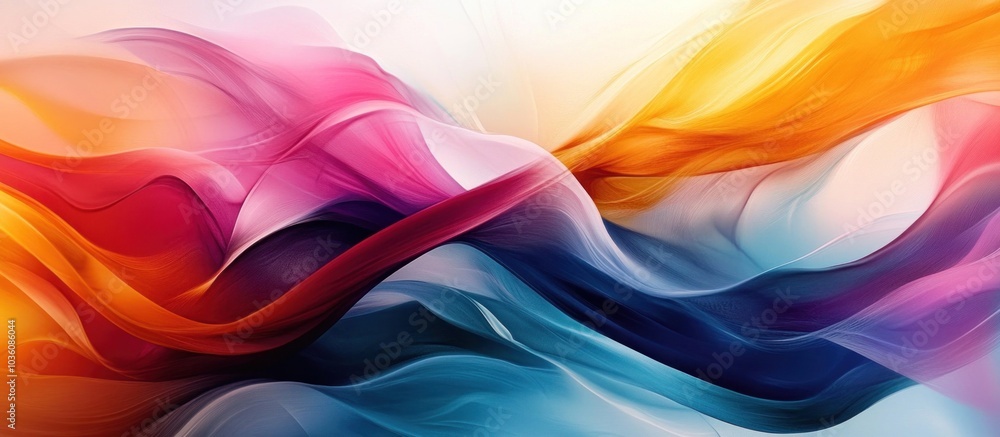 Poster abstract colorful flow background with vibrant colors and smooth, flowing lines.