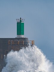 Temporal de lluvia y viento en el puerto de A Guarda, Galicia
