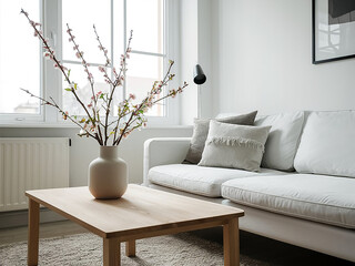 Interior Design. Architecture. Computer generated image of living room. Architectural Visualization. 3D rendering.