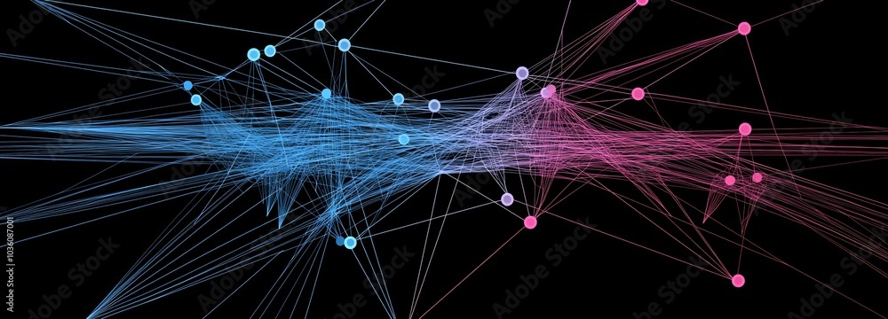 Poster 3d abstract digital connection dots and lines. technology background. network connection structure. 