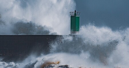 Temporal de lluvia y viento en A Guarda, Galicia