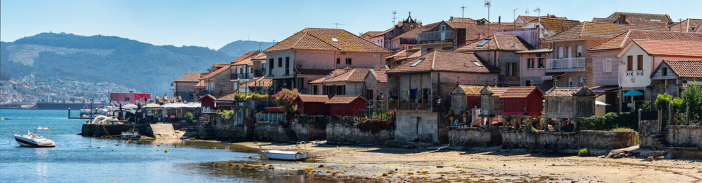 Picturesque village of Combarro by the sea and with old stone buildings, Galicia.