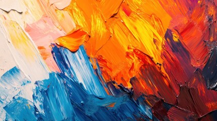 Abstract Oil Painting with Vivid Colors