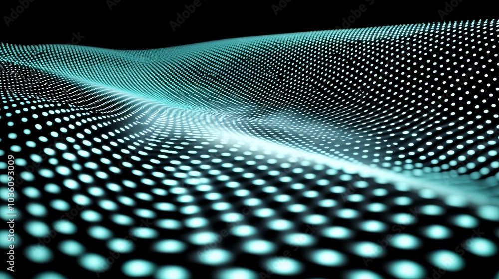 Poster an abstract background of dots and lines on a dark background. 3d rendering. 4k.