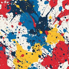 Abstract Ink Splatter Pattern in Bold Primary Colors Ideal for Design Projects and Artistic Creations