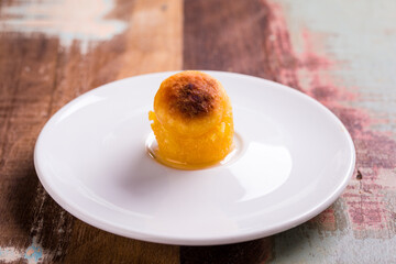 Delicious Traditional Brazilian Dessert on White Plate