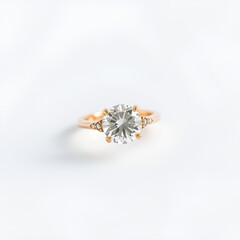 Naklejka premium diamond wedding ring on minimal background