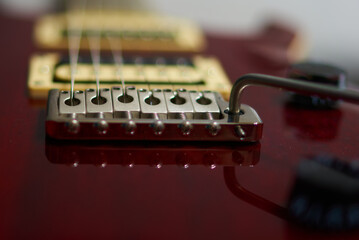 close-up of an electric guitar fragment
