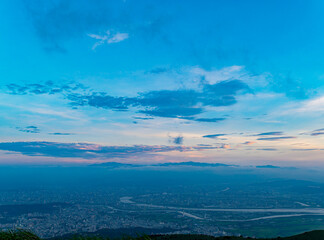 Sunset landscape from Mount Datun Air Navigation Station Lookout