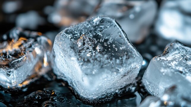 Fragmentierte Eistextur mit Wintermotiven f&uuml;r digitales Design und Medien