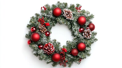 Christmas wreath on a white background