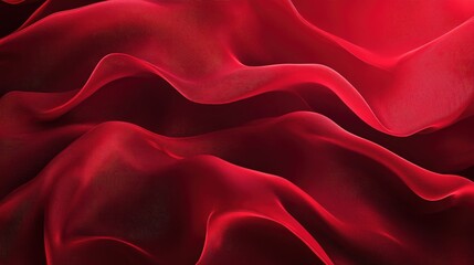 Obraz premium Vibrant velvet Abstract red backdrop with flowing waves that evoke a soft silky texture perfect for stylish designs holiday decor or projects aiming for a modern and elegant look