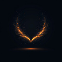 Obraz premium Abstract golden light wings on a dark background.