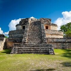 ruines maya de mayapan yucatan mexique