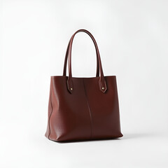 luxury leather handbag on minimal background  