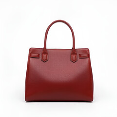 Naklejka premium luxury leather handbag on minimal background 