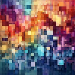 abstract colorful pixelated background square tile background 21 9 aspect ratio generative ai
