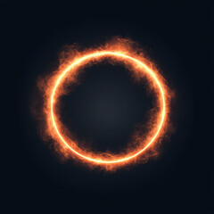 Fiery ring of light against a dark background.