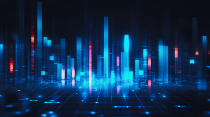 Abstract business network smart city and charts and graphs with statistics to innovative analyze business potential and forecast future development of companies growth